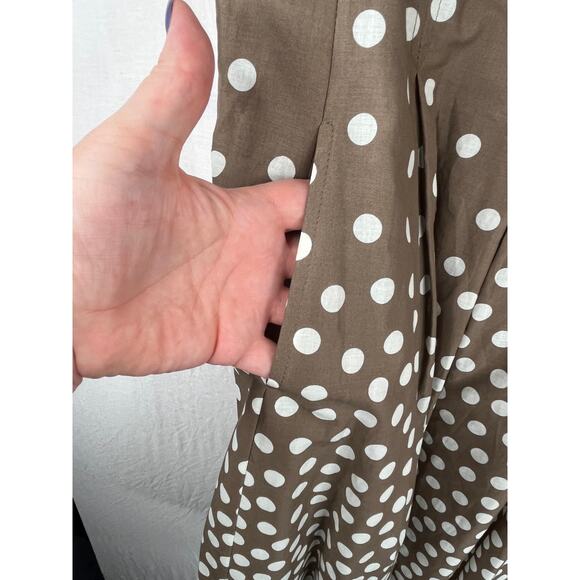 Nine West sleeveless polka dot dress brown/white, size 10, EUC - Picture 5 of 11